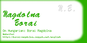 magdolna borai business card